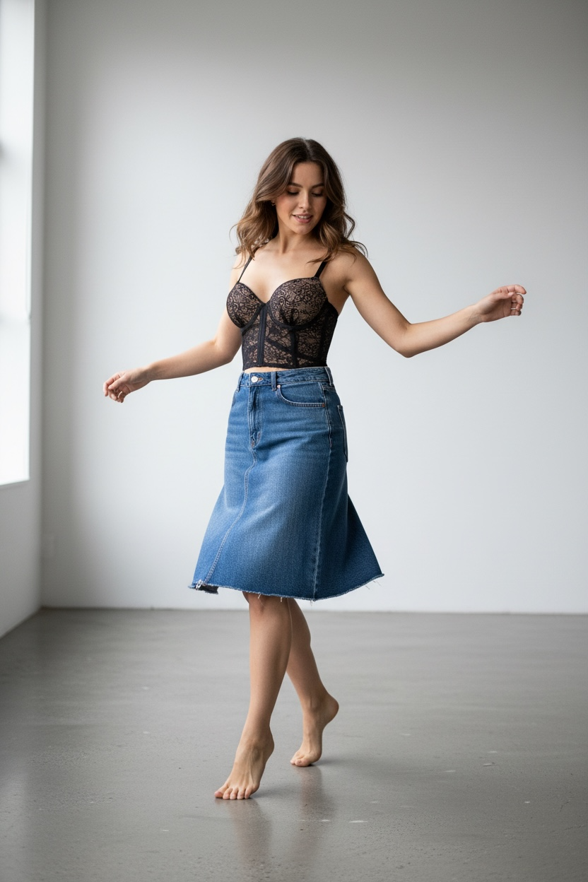 Bustier Corsé Negro de Encaje Floral – Lencería Sexy y Elegante