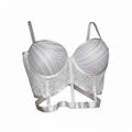 Bustier Corsé Plateado con Lentejuelas – Brillo Elegante y Seducción