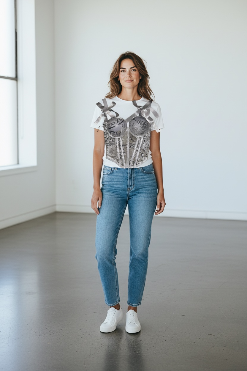 Corsé Plateado Elegante con Bordados y Lentejuelas – Lencería Sexy y Sofisticada